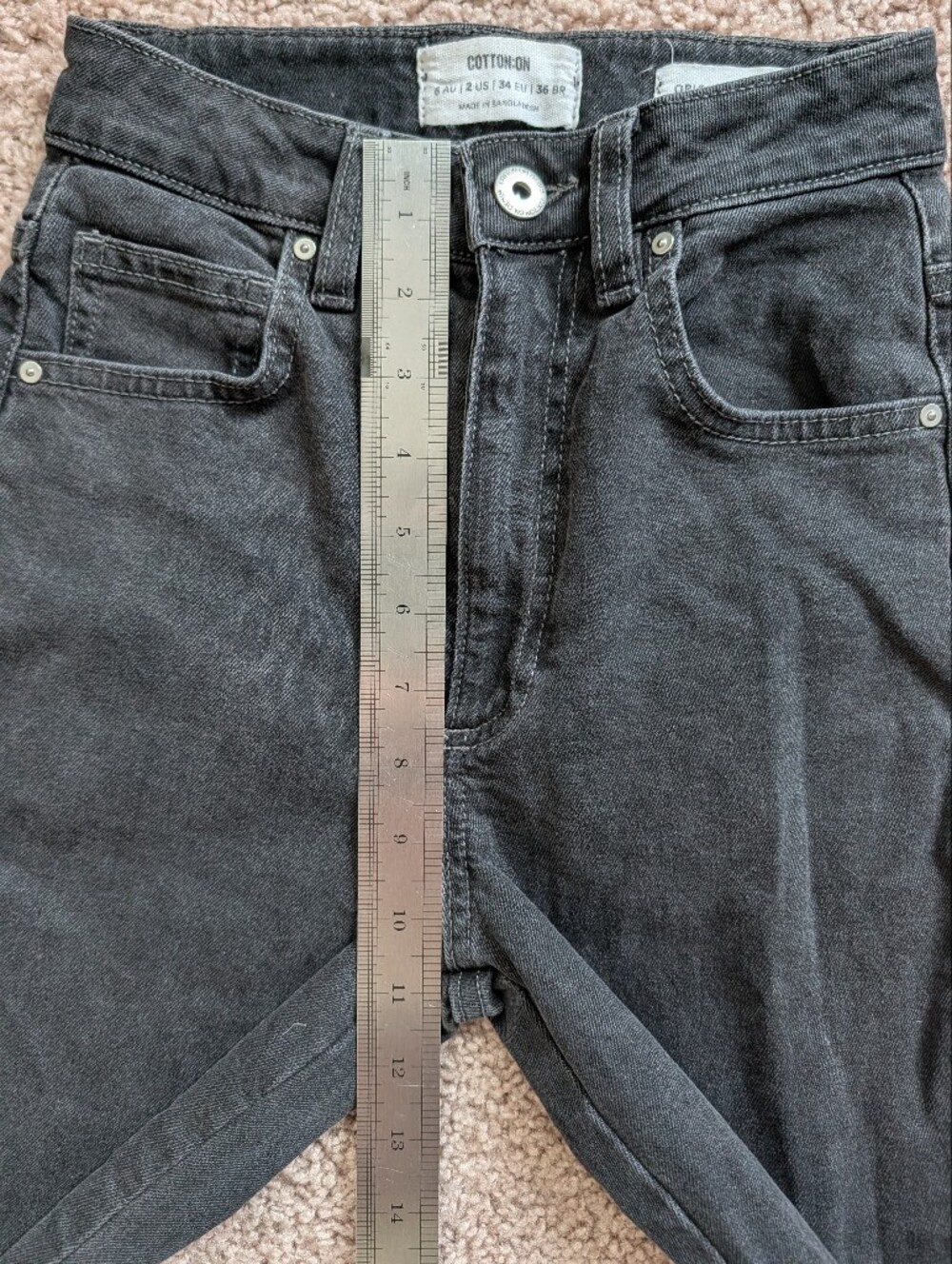 Cotton On Womens Black Boho Festival High Rise 80s Original Flare Jeans Size 2 - Picture 10 of 13
